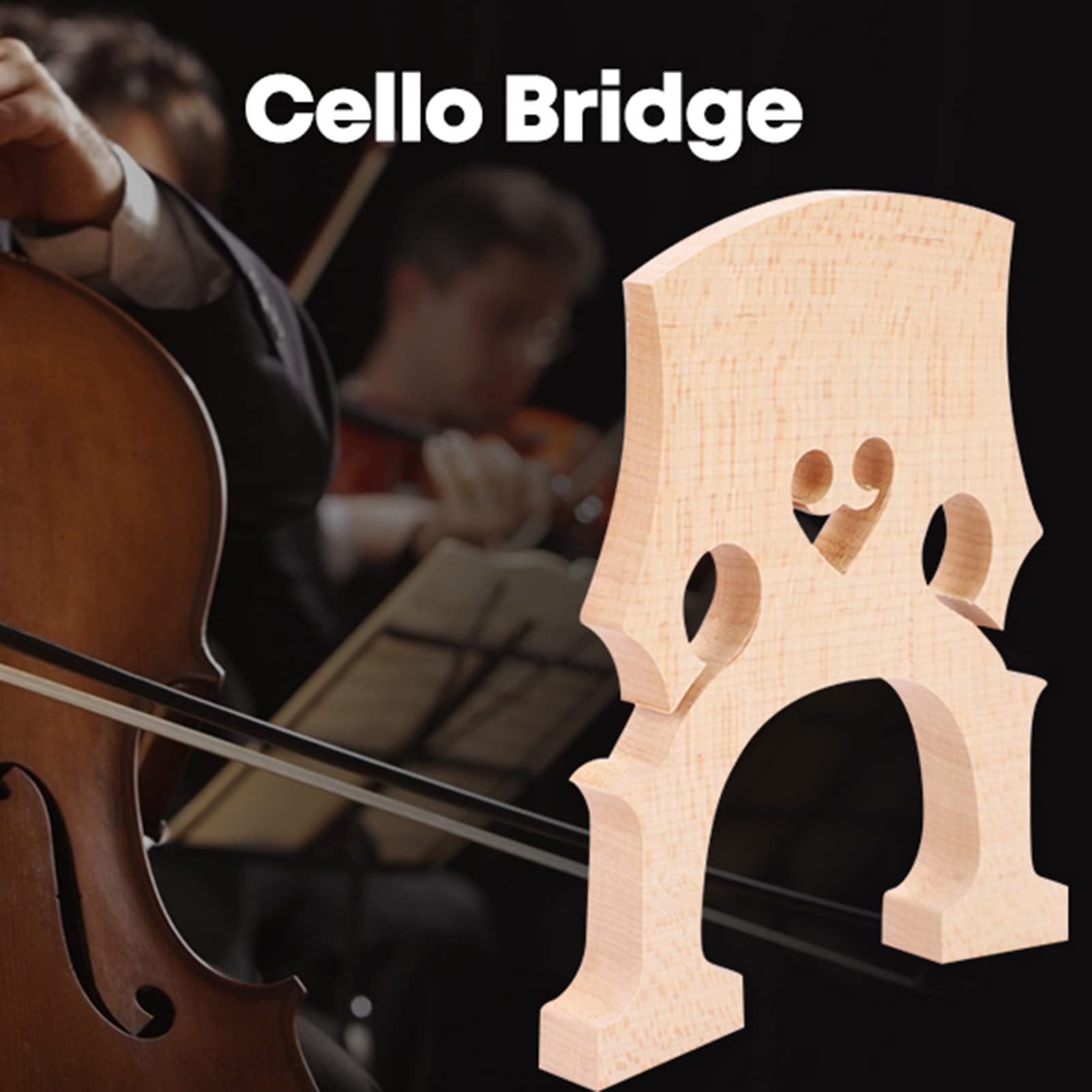 Pont De Violoncelle En Bois D'Érable - Tailles 1/2, 1/4, 1/8 - Pièce De Rechange