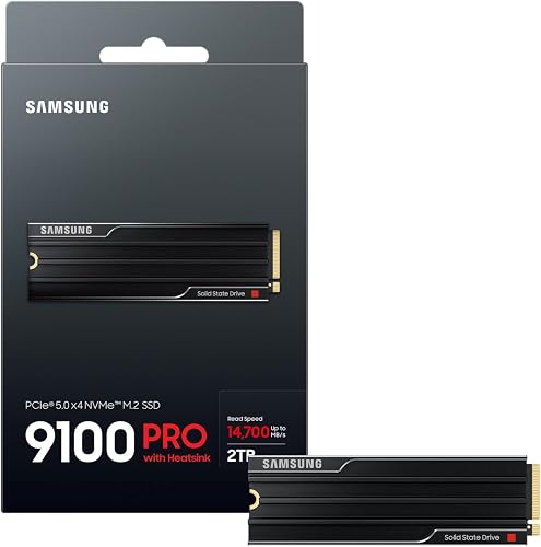 Samsung Memory MZ-VAP2T0CW 9100 PRO 2TB Internal SSD with Heat Sink, PCIe 5.0 x4, NVMe 2.0, SSD Designed for Pros & Gamers, Compatible with PC & Playstation 5, 5 Year Limited Warranty (UK Version) - 8