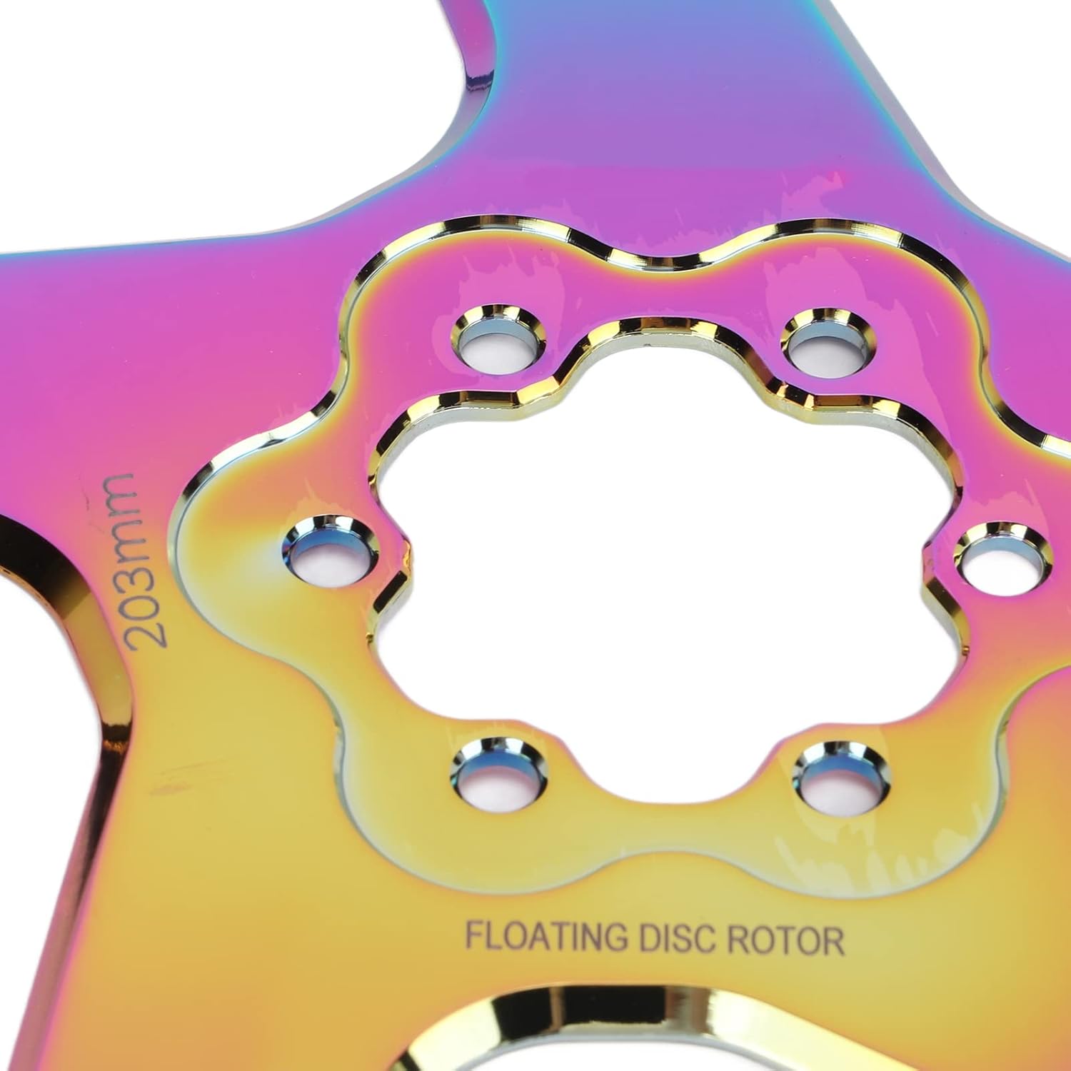 Bicycle Floating Disc Brake Rotor with 6 Bolts for Road Mountain Bike Accessories (203MM)