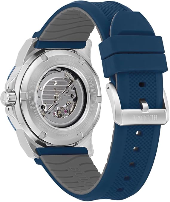 Bulova Marine Star Blue Silicone Men's Automatic Watch 98A303