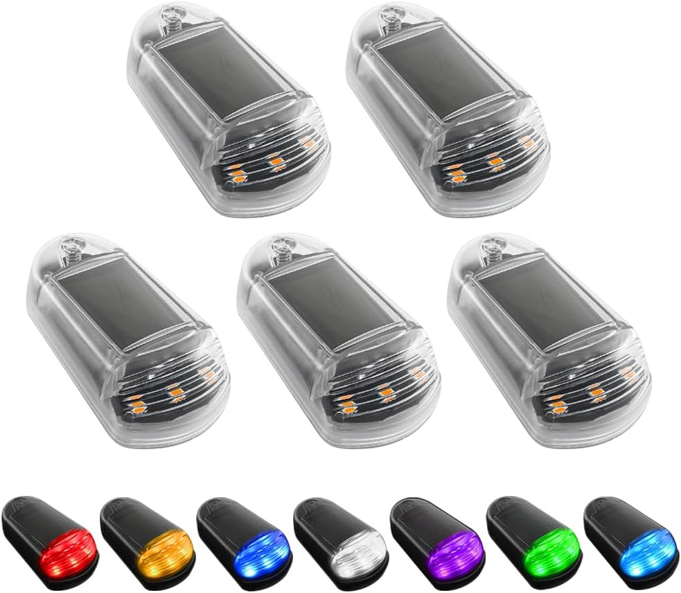 Solar Powered Cab Lights, New No Drill Solar Powered Cab Lights for Truck, IP68 Waterproof Wireless Cab Marker Roof Lights, LED Lights Vibration Sensor Roof Lights App Control (Colorful Light, White)