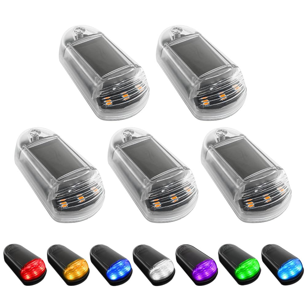 Solar Powered Cab Lights, New No Drill Solar Powered Cab Lights for Truck, IP68 Waterproof Wireless Cab Marker Roof Lights, LED Lights Vibration Sensor Roof Lights App Control (Colorful Light, White)