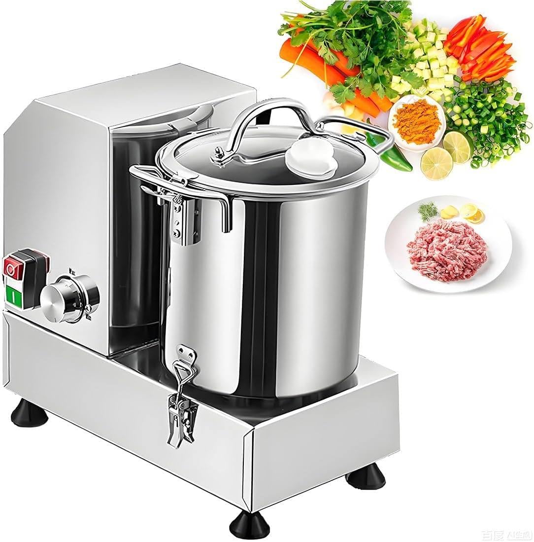 WYBYYDS Electric Food Processor 6L/9L/15L Capacity, Commercial Vegetable Chopper and Meat Grinder with Variable Speed 3700 RPM, Food Prep Machine 9L
