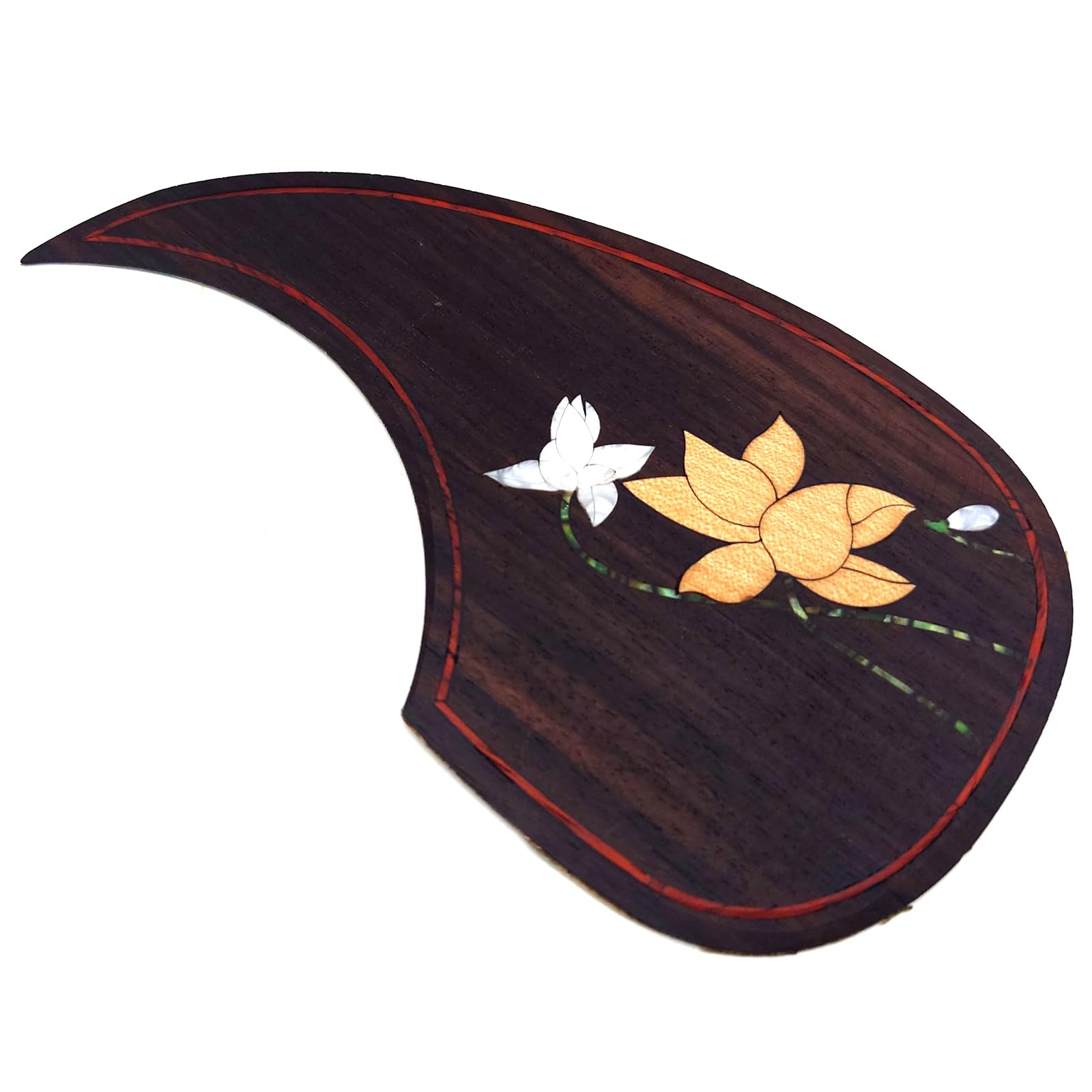 Guitar Pick Guard, Battipenna in abalone in palissandro autoadesivo for Chitarre acustiche folk D-45 Taylor(6)