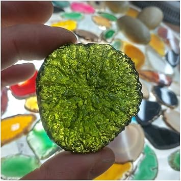 53-55g Free Green GEM MOLDAVITE Meteorite Impact Glass Czech, 11223S1BOTTON