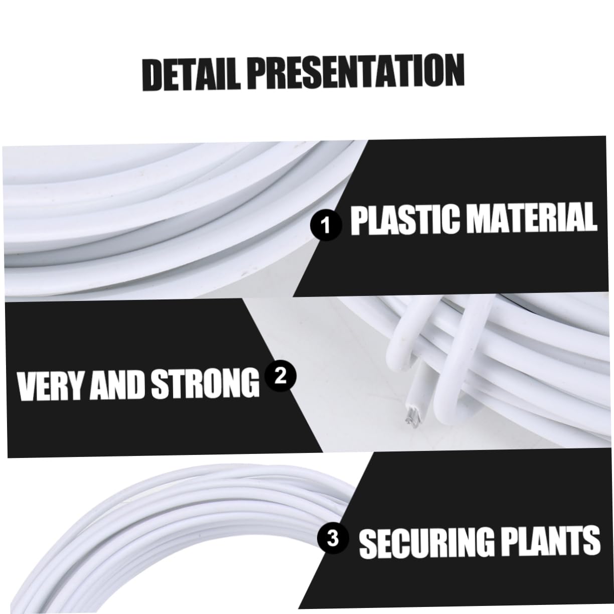 10M Flexible Iron Wire for Plant Climbing Frame Thick White Metal Wire for Garden Vine Fastening DIY Crafts Durable and Bendable for Use