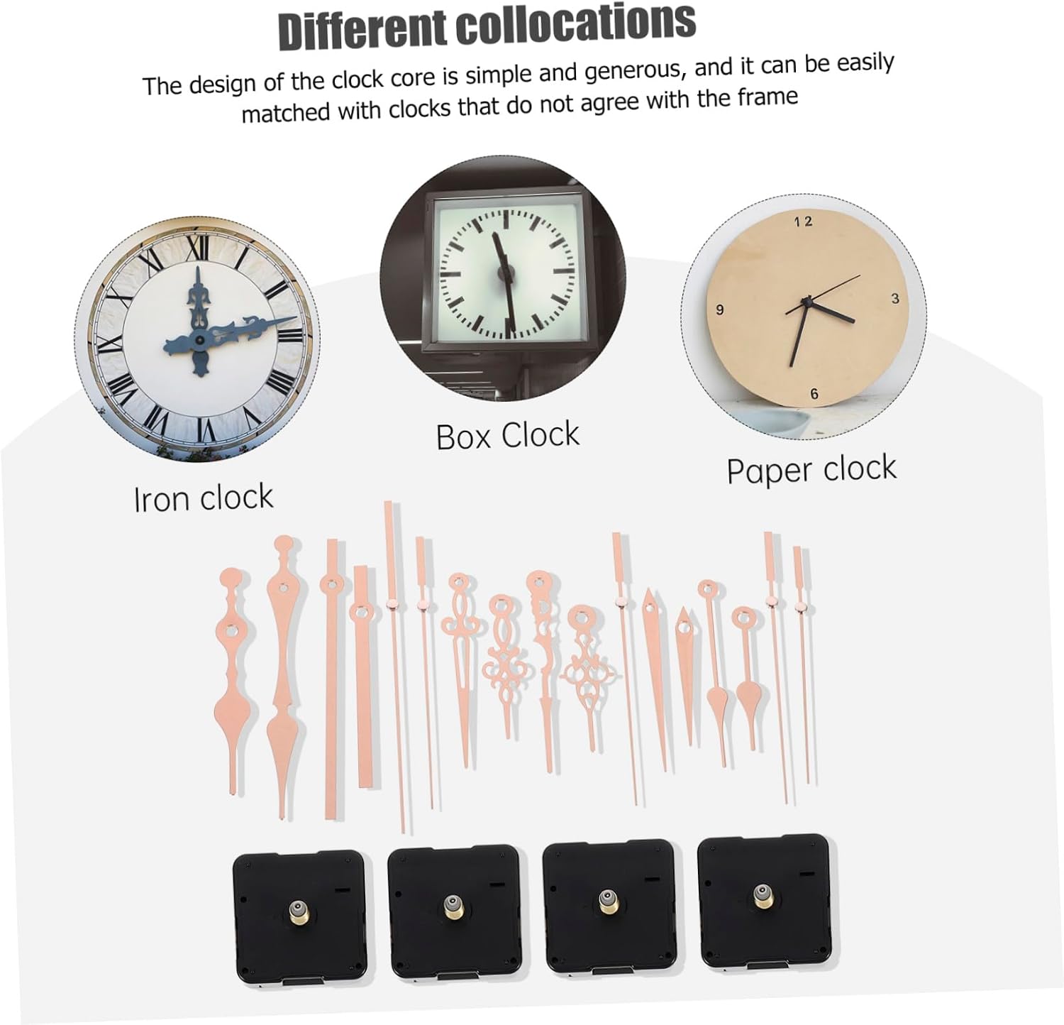 DOITOOL DIY Wall Clock Movement Replacement Kit with High Torque Motor and Extra Long Gold Hands for Custom Clock Repair and Home Decor
