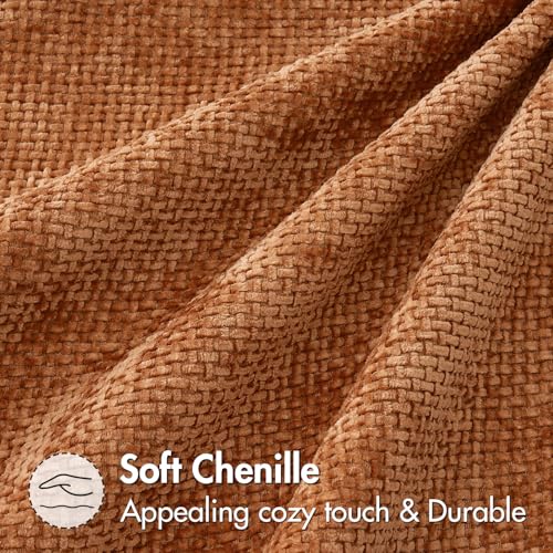 Image of MIULEE Pack of 2 Fall Orange Decorative Pillow Covers 20x20 Inch Soft Chenille Couch Throw Pillows Farmhouse Cushion Covers for Home Decor Sofa Bedroom Living Room