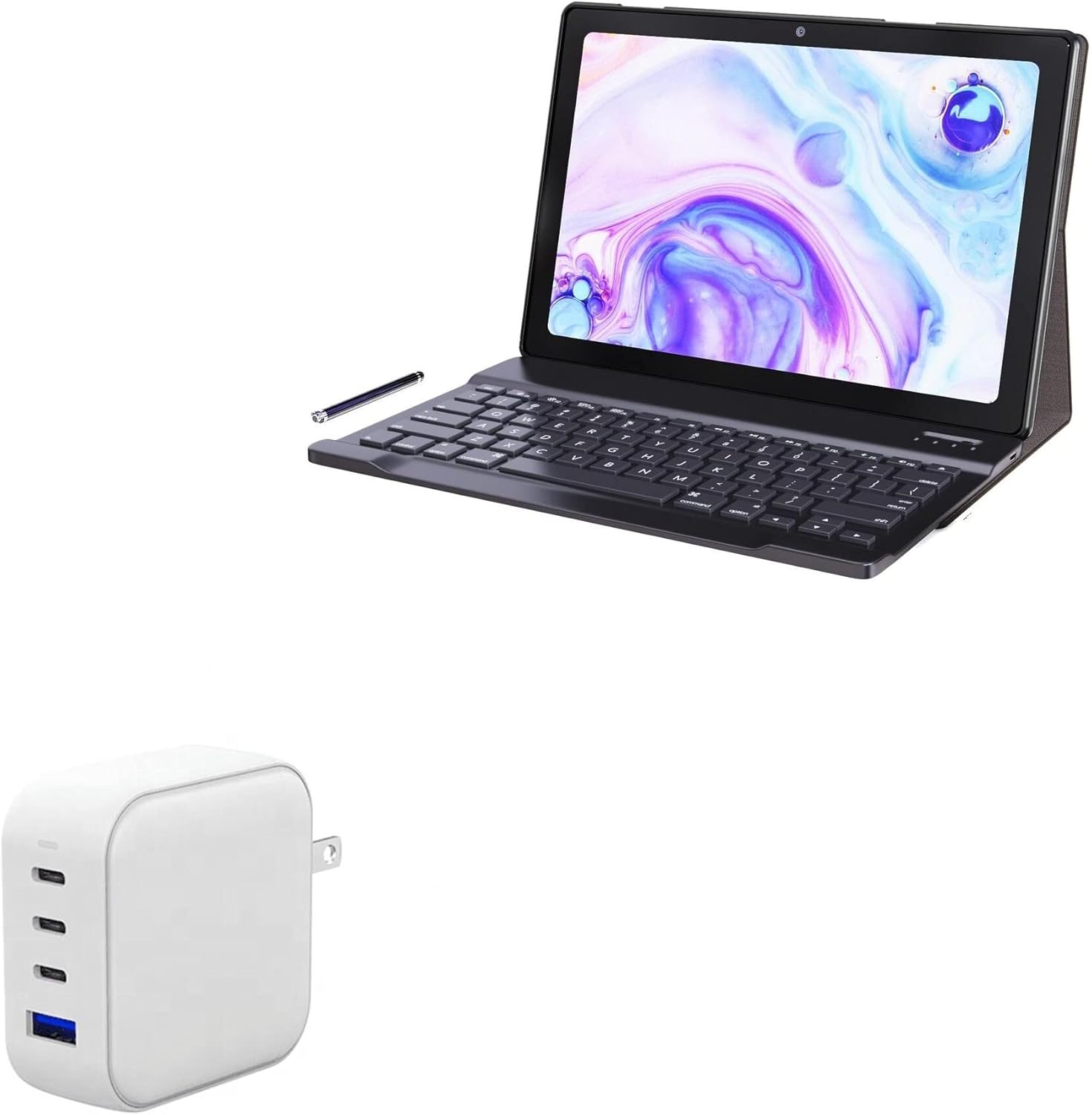 BoxWave Charger Compatible with YUMKEM Octa Core Tablet L211 (10 in) - PD miniCube (100W), 100W 3 PD Port Wall Charger International - Winter White