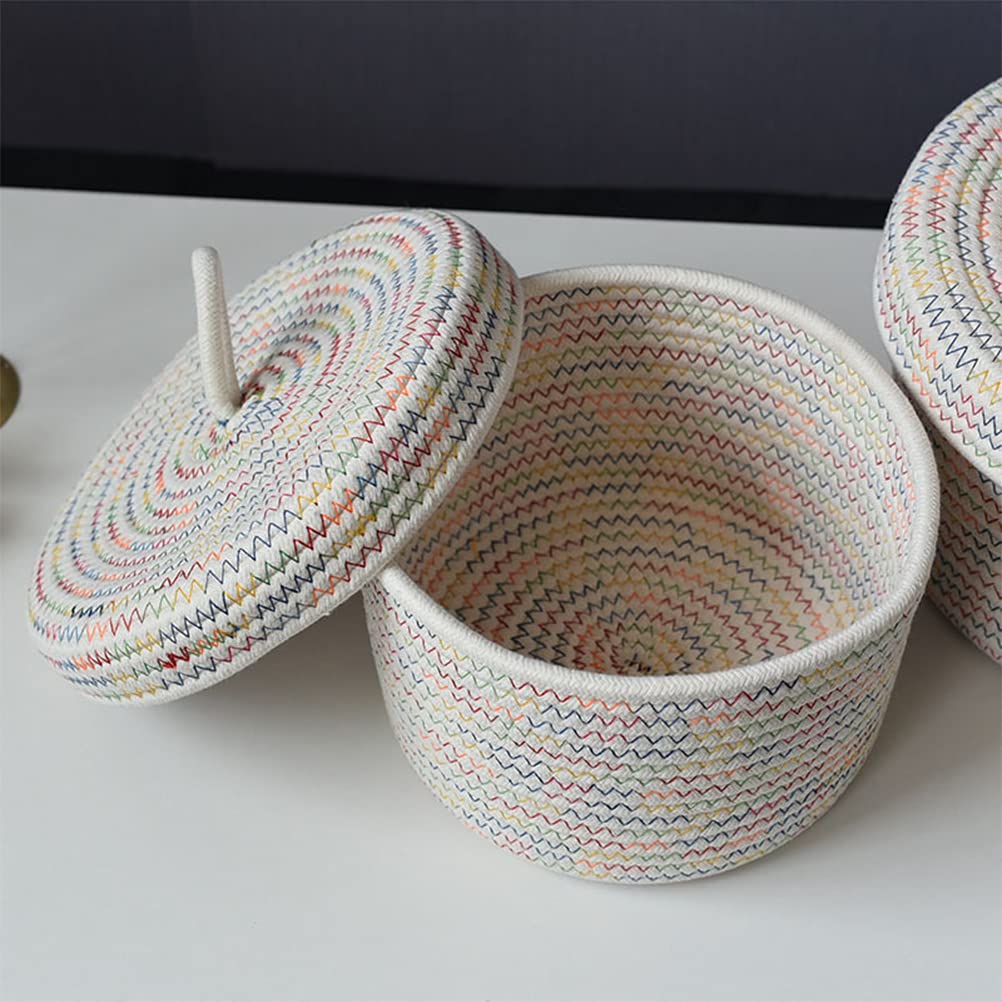 Panier de Rangement en Corde de Coton Boîte de Rangement Tissé