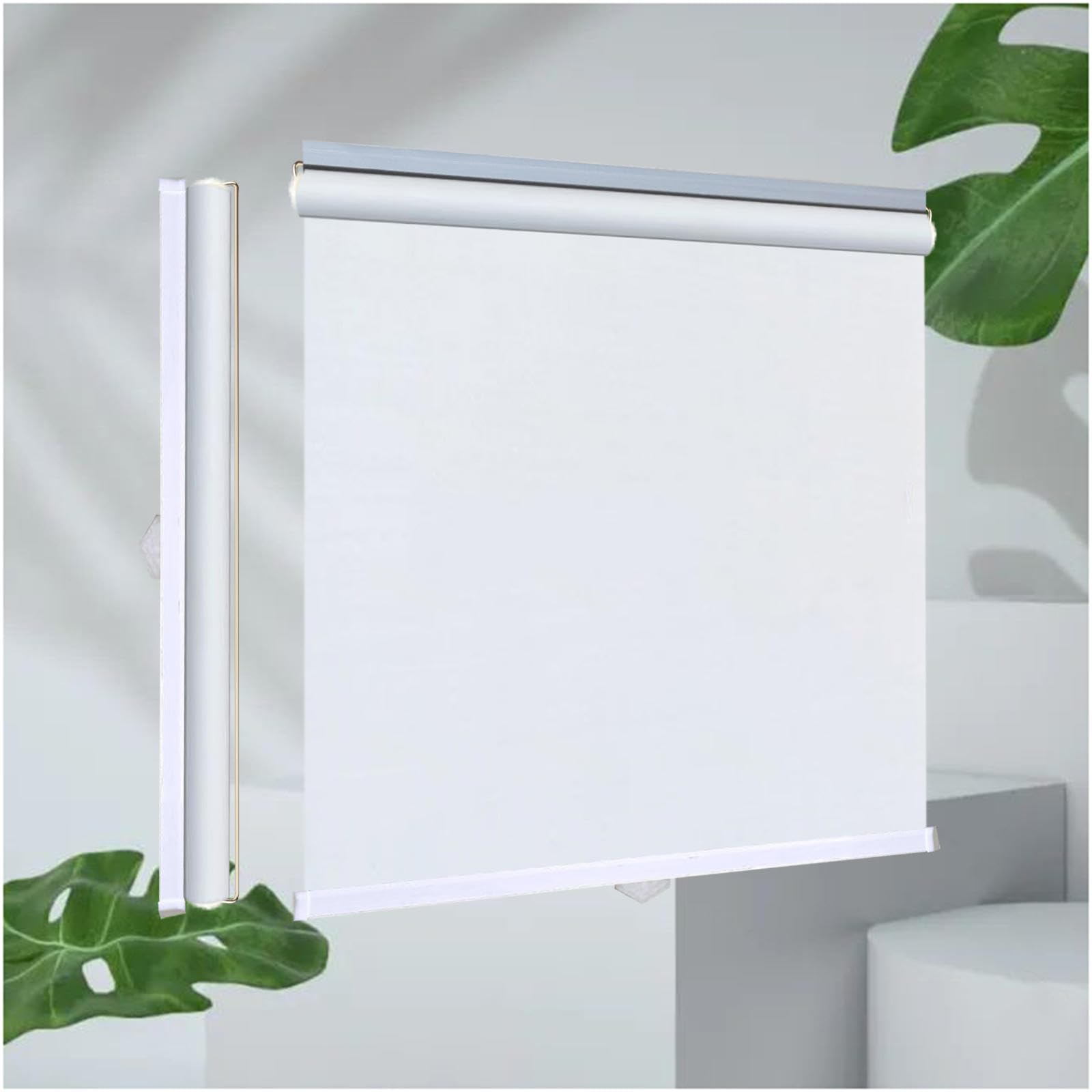 Sunshade Roller Blinds, 99% Sunscreen Blackout Roller Shades for Windows, Thermal Blinds No Drilling, Temporary Blackout Curtains 32–150cm Width,white-135x200cm/53 * 79in