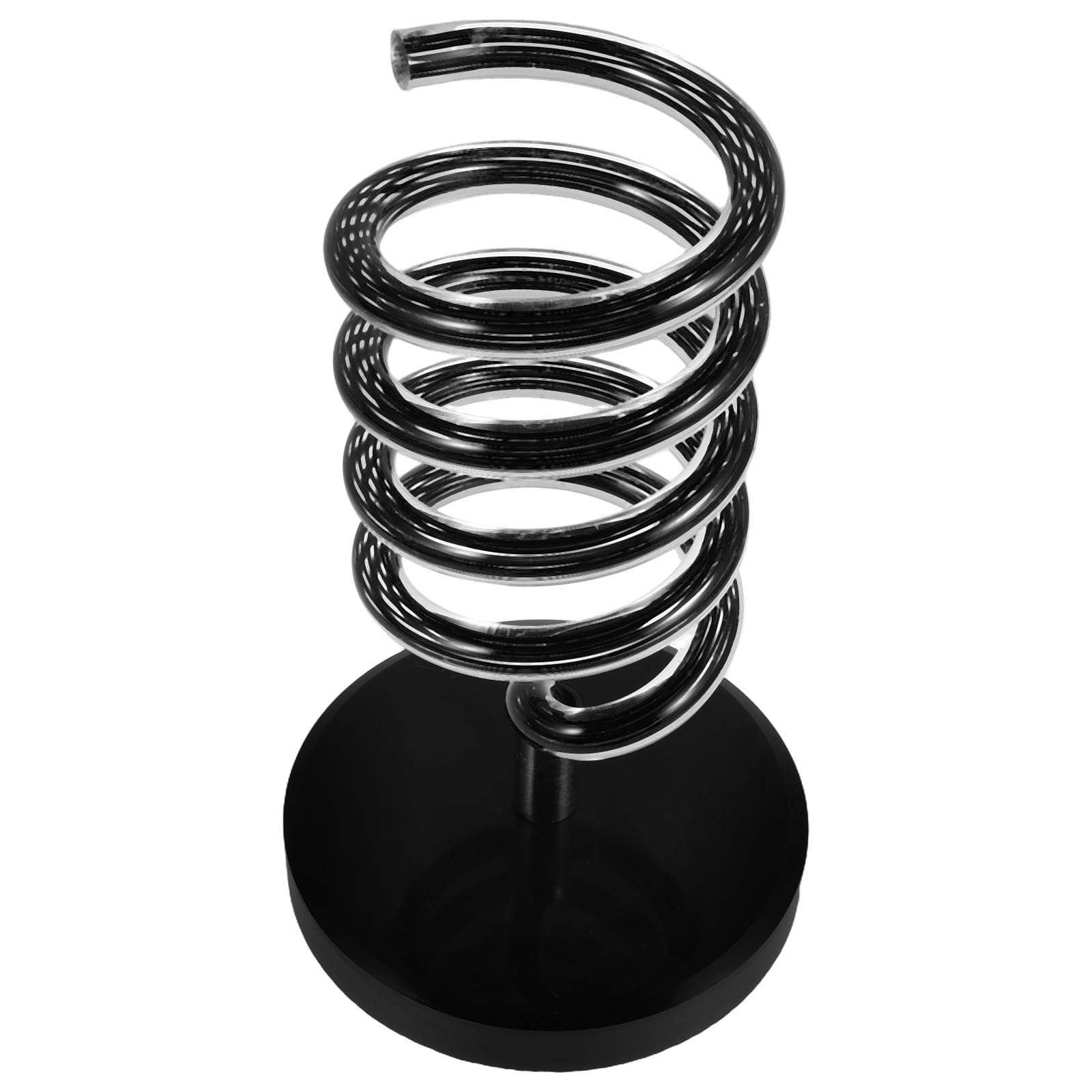 Vaguelly Soporte para Secador de Pelo en Espiral con Diseño Multifuncional y Base de Mármol Negro para Uso en Baño o Salón sin Necesidad de Taladro