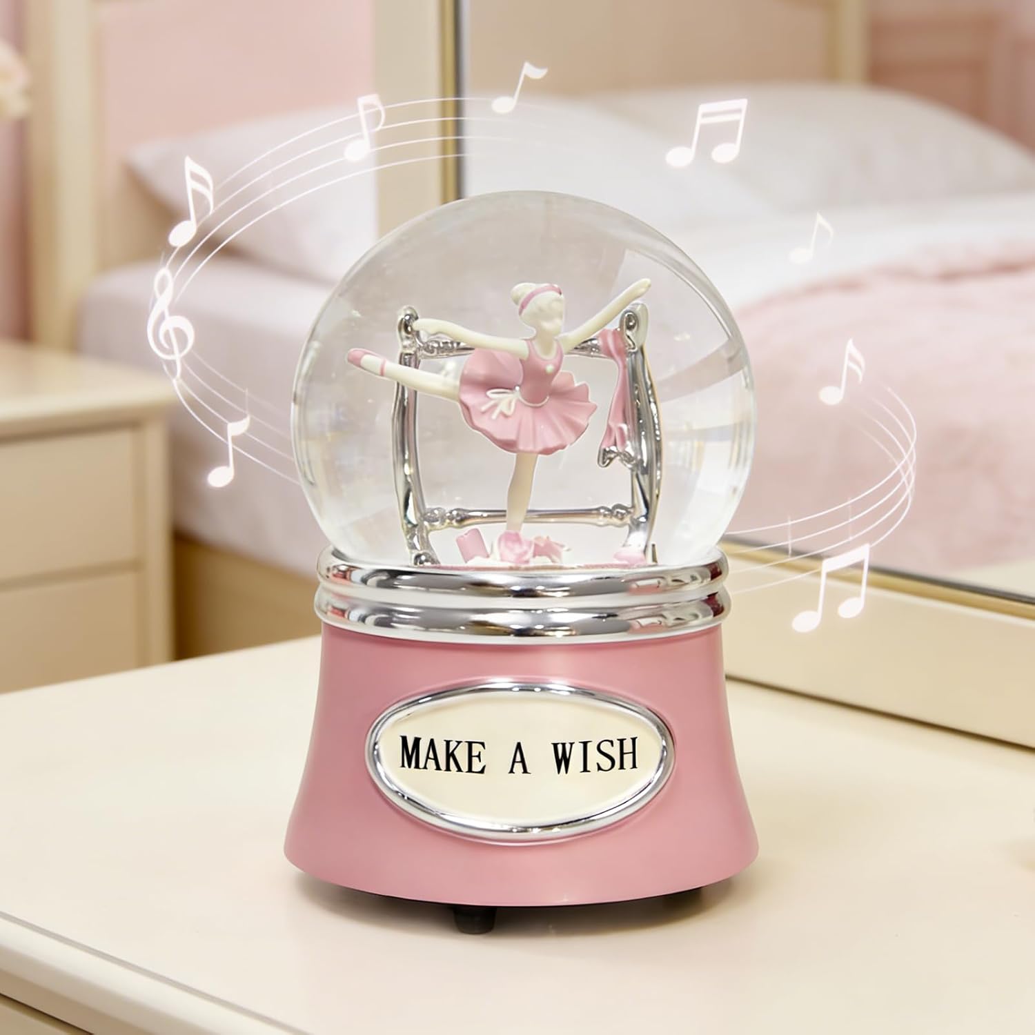 Ballerina Snow Globes Christmas Music Box, Rotating Ballet Dance Musical Snowglobe for Girls, 100MM Water Globe Plays Fur Elise Melody, Gifts for Women Dancers Friends