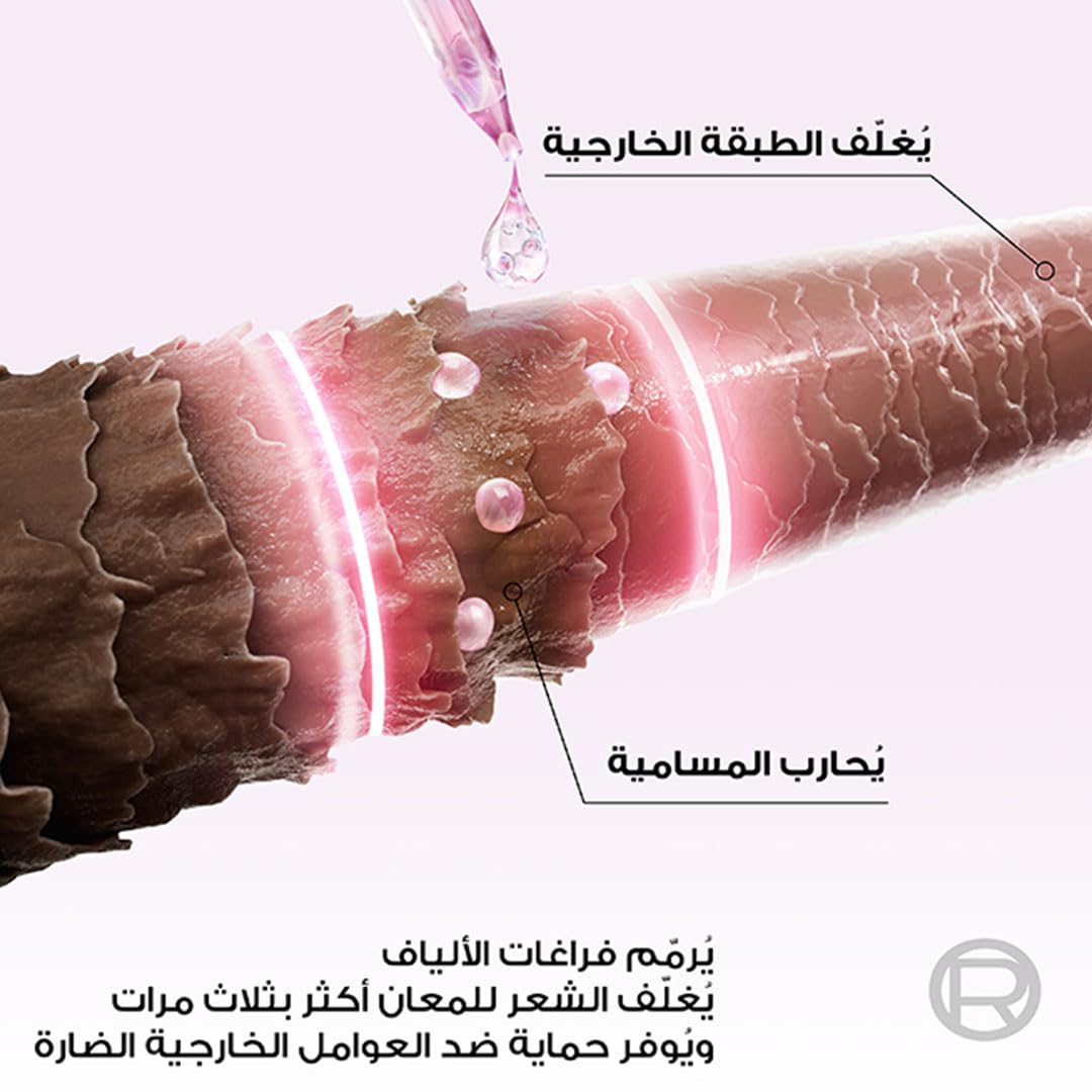 سائل من لوريال باريس للشعر الجاف والمجعد 150 مليلتر للمعان عالي بحمض الجليكوليك بدون شطف ينعم ويتحكم بالتجعد صورة المنتج 3