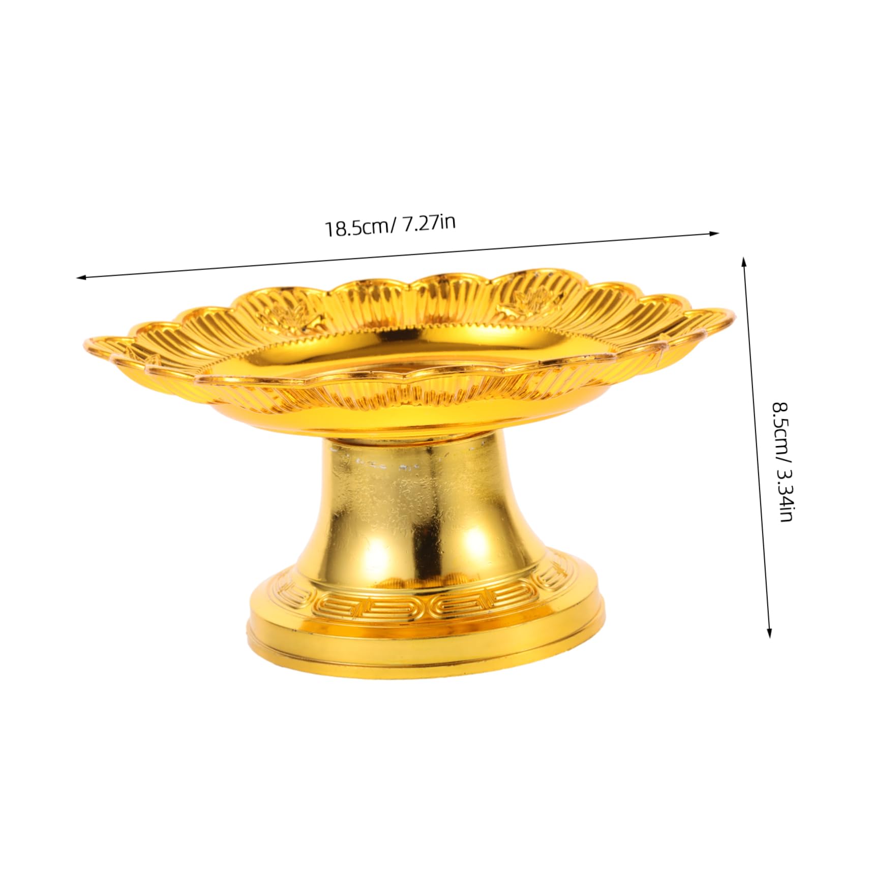 ERINGOGO Lotus Flower Offering Plate Vintage Golden Fruit Tray Decorative Tinplate Bowl for Altar Rituals Food Dessert Serving Blessing Tray for Smudging and Incense