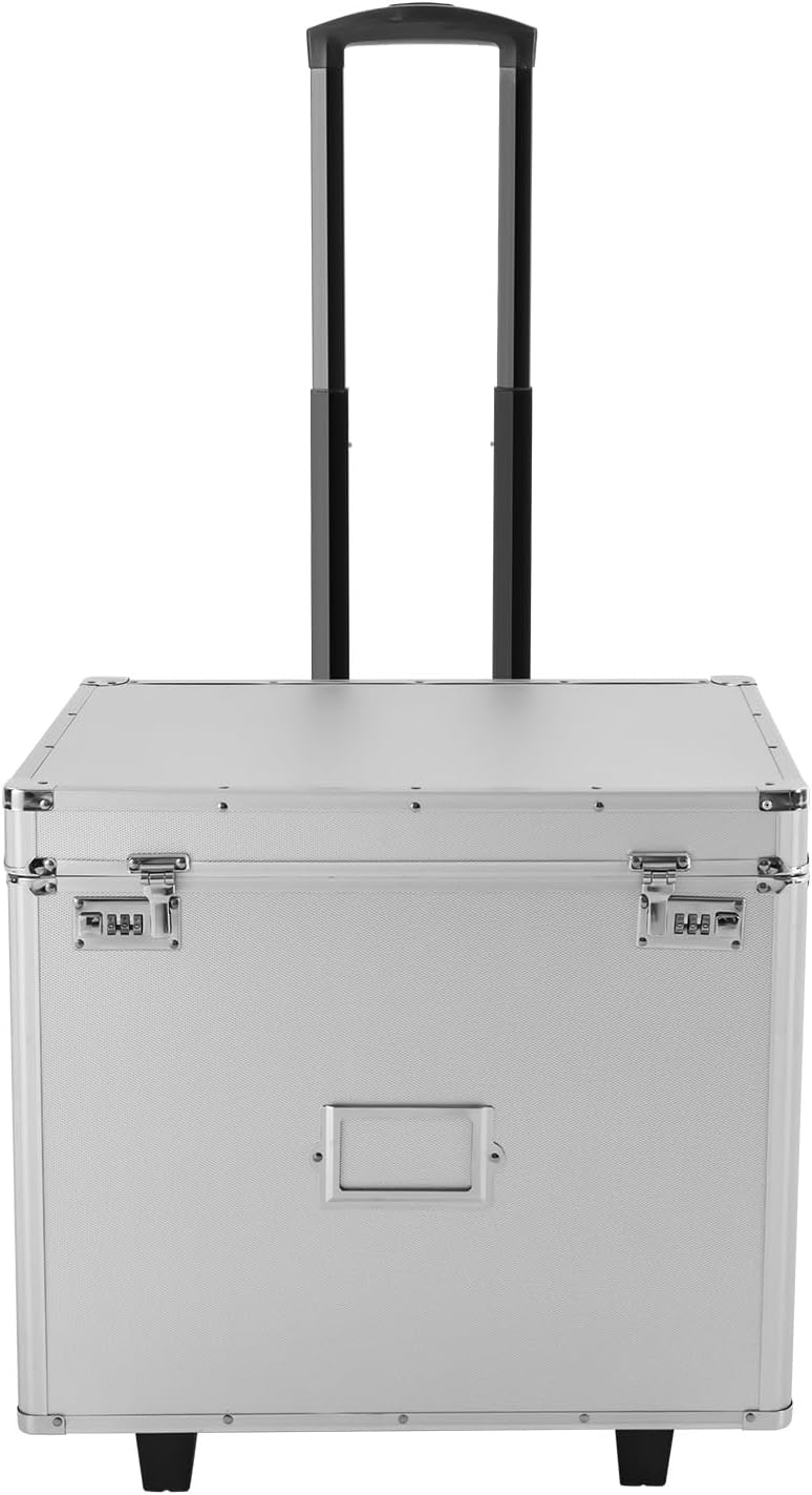 LGODDYS Locking Document Box with Telescopic Handle Rolling