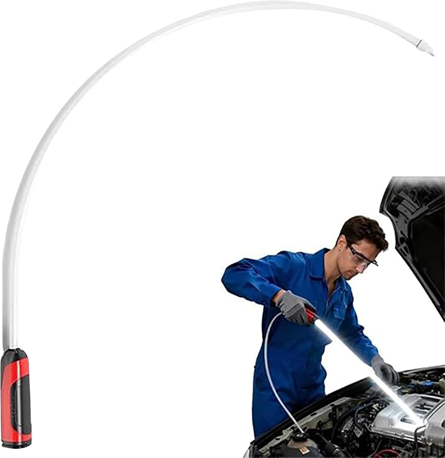 Rilltea 70CM Flexible LED Light Bendable Silicone Work Light with 3 Modes 800lm Output and Type-C Rechargeable Battery for Car Repair Engine Inspection or Narrow Space Illumination