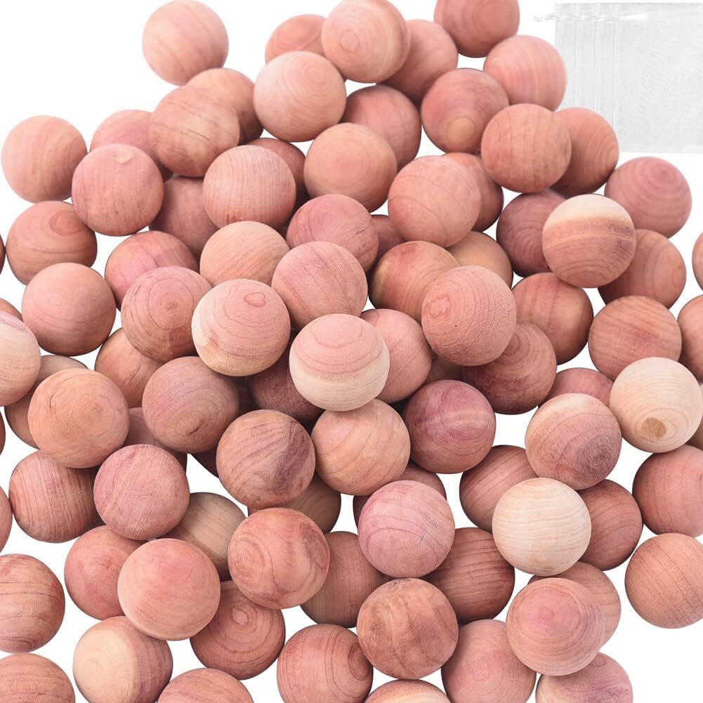 POGOL Cedar Balls, Cedar Blocks for Clothes Storage, 100 Pcs Cedar Balls for Closets and Drawers, Scented Cedar Wood Chips Cedar Closet Freshener