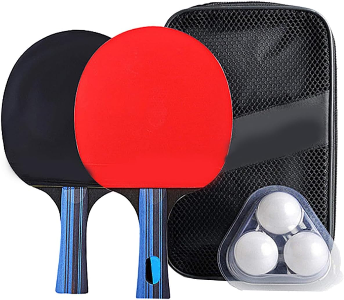 Table Tennis Racket Set Double-Sided Sponge Training Package for Beginners