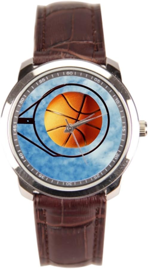 Tinax Best Leather Watch Straps Netball And Hoop Brown Netball Goal