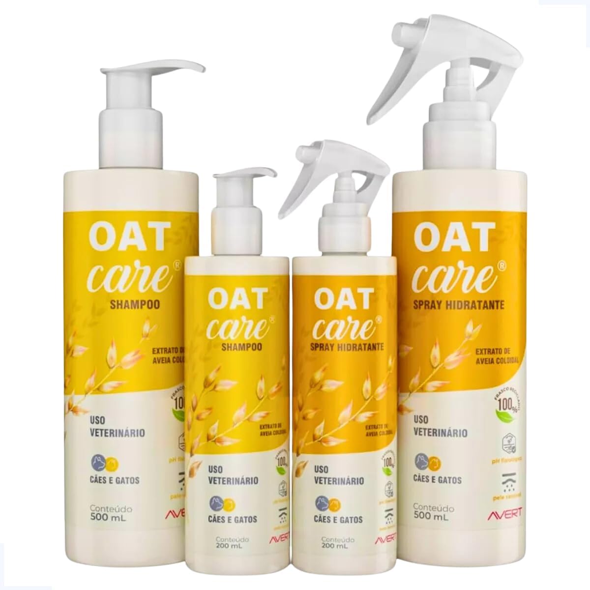 Oat Care Spray Hidratante 500ml Avert Pele Seca Cães E Gatos