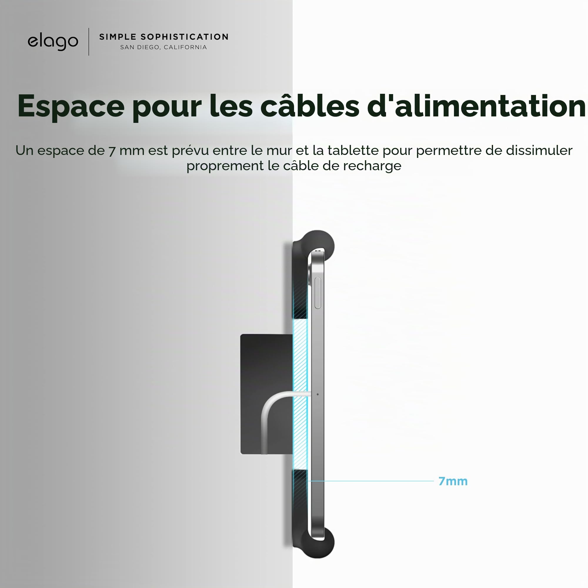 elago Support de Tablette Home Hub [Silicone Non-Toxique] [Gestion de Câble Incluse] [Installation Facile] Compatible avec iPad Air et iPad Pro - Noir