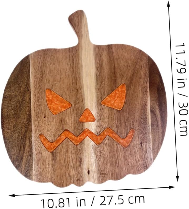 Pumpkin Shaped Maple Wood Cutting Board Small Kitchen Vegetable and Meat Chopping Board Halloween Cheese and Charcuterie Serving Platter for Festive Dining