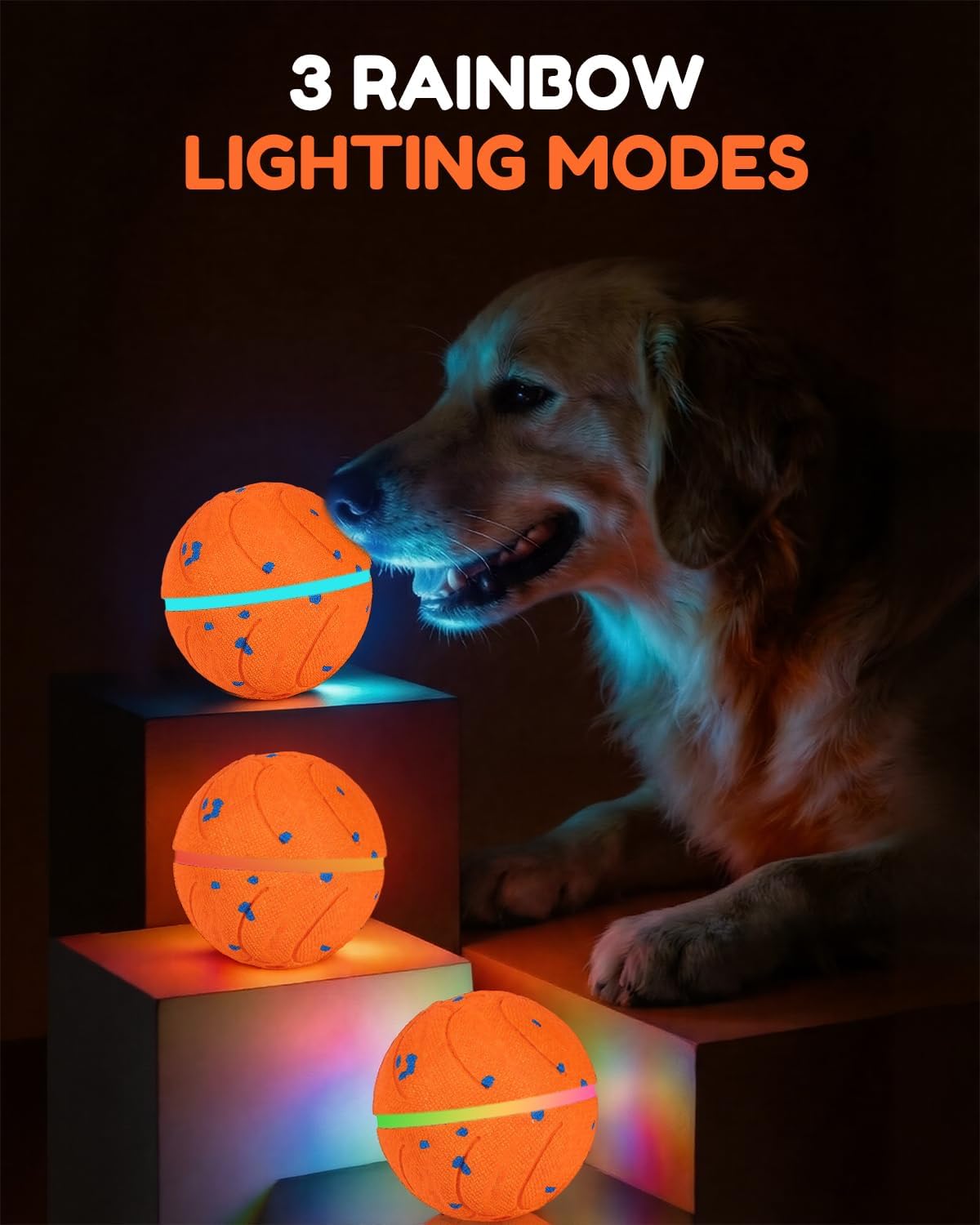 osou Smart Interactive Dog Toys, Automatic Moving Rolling Bouncing Dog Ball for Medium & Large Dog Breeds, E-TPU Durable & Waterproof, with Irregular Motion to Encourage Active Play