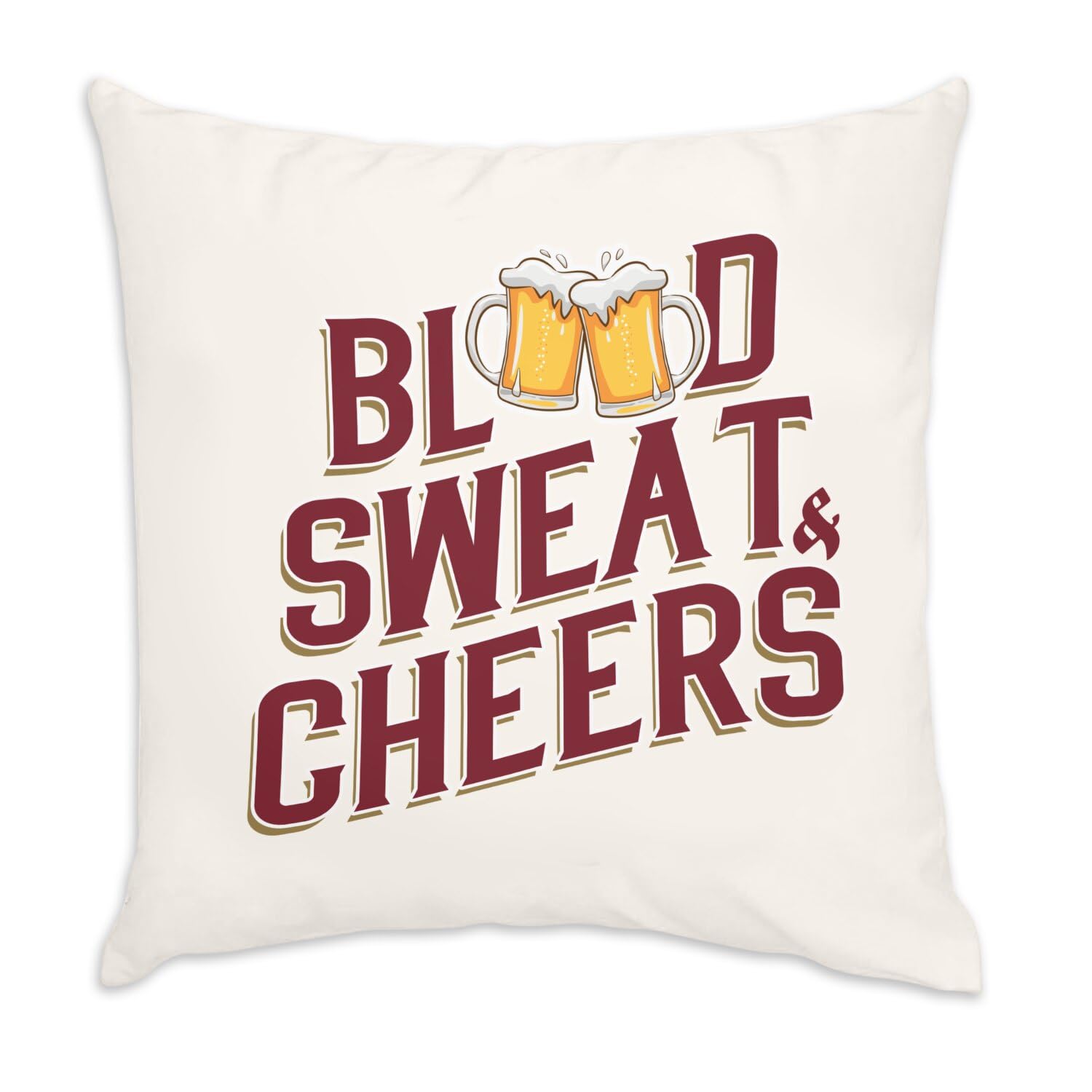 Coussin en velours blanc 40x40 cm housse incluse pour décoration de fête et salon design humoristique