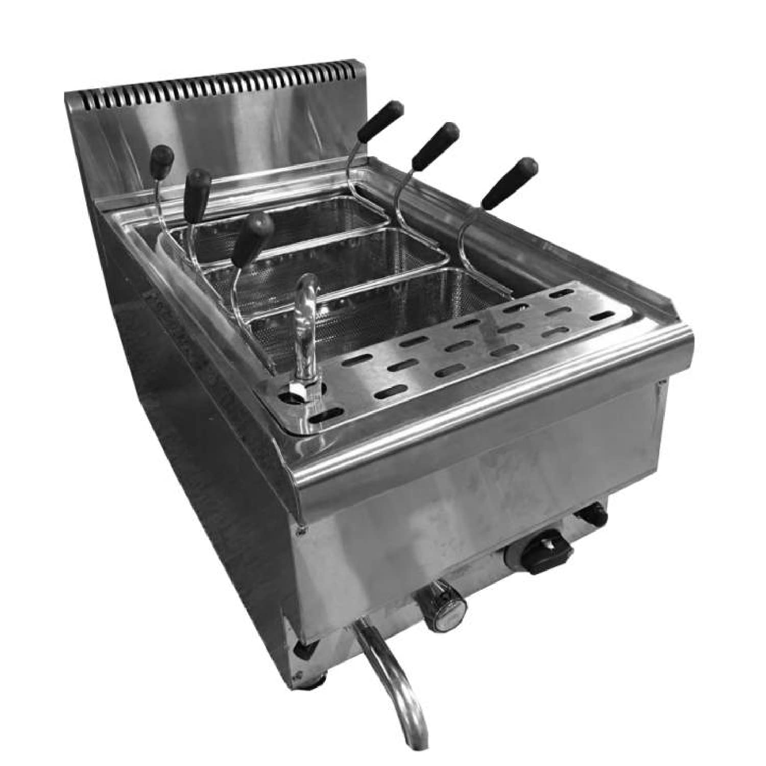 Ristoattrezzature Cuocipasta a Gas da Banco - Struttura in Acciaio Inox - Capacità 3 cestelli