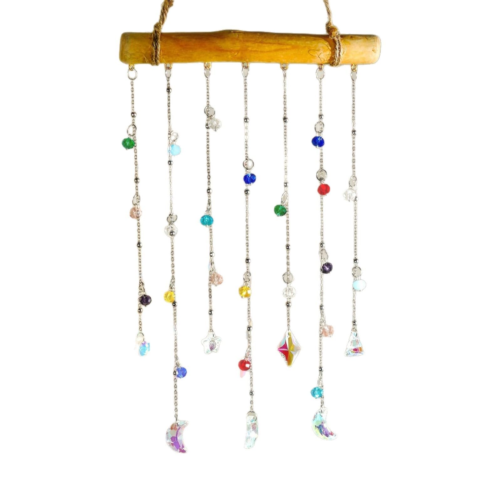 Kalttoy Crystal Suncatchers Window Hanging Wind Chimes Garden Sun Catchers with Crystal Rainbow Makers Indoor Outdoor Decors Wind Chimes for Outside