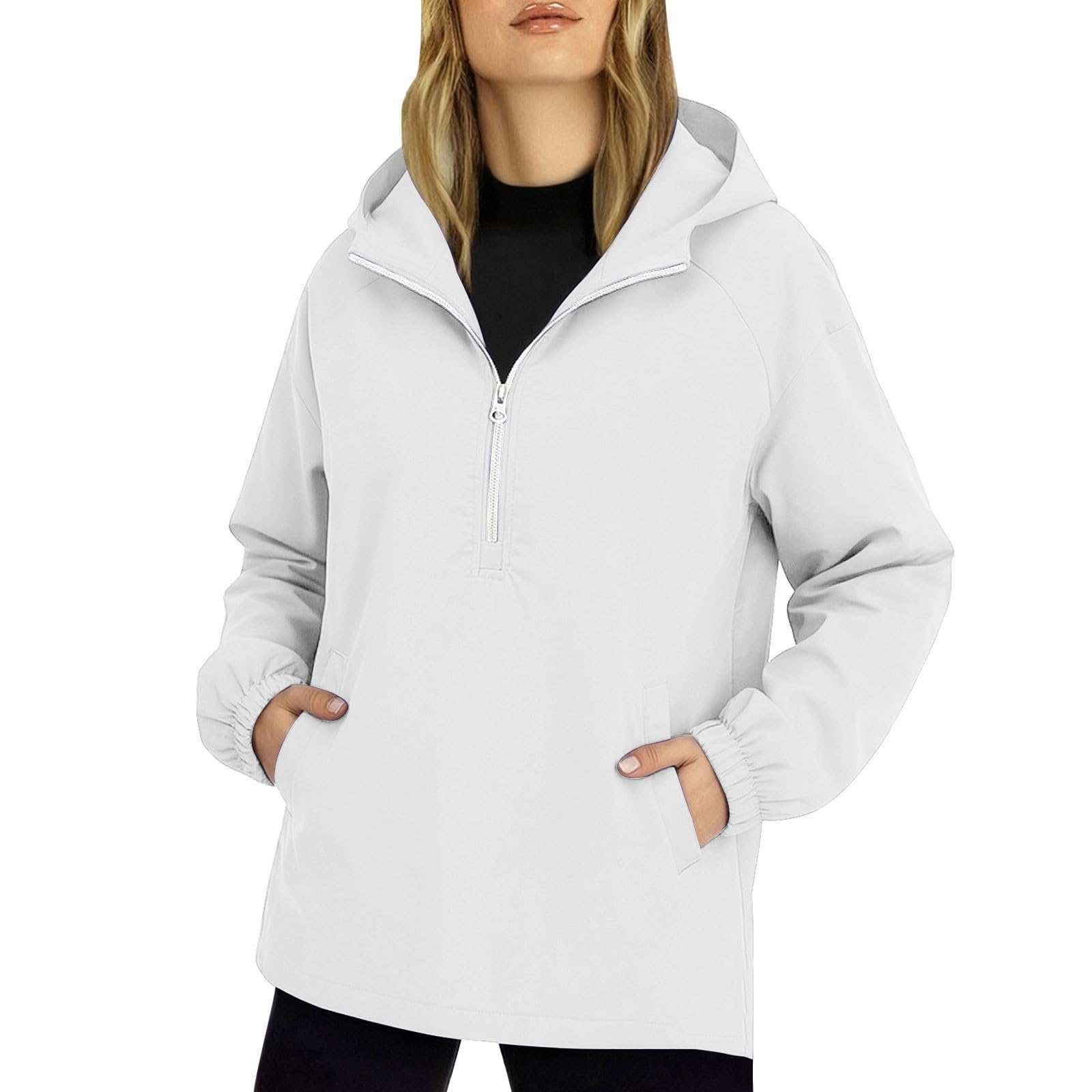 Chaqueta corta impermeable para mujer deporte chubasquero cortavientos fino softshell 8