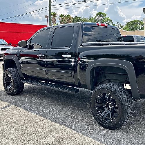 Spec-D Tuning 4PC Front + Rear Oe Style Black Fender Flares Compatible with 2007-2013 Chevy Silverado 1500 LT LTZ WT LS Fleetside 69.3\" Short Bed