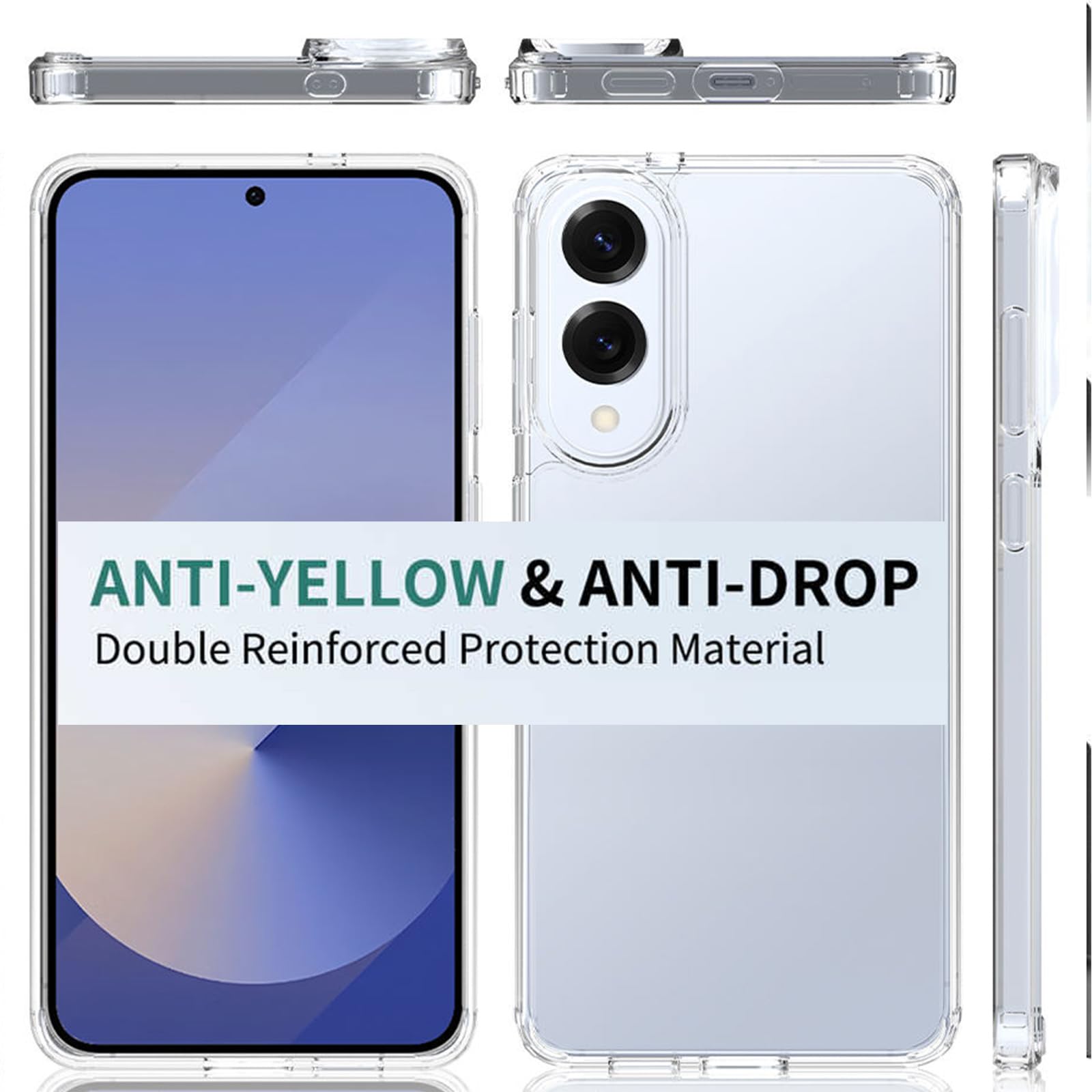KJYFOANI Cover In TPU Trasparente Per Blackview BV7300 (2 Pezzi) – Antiurto E Ricarica Wireless