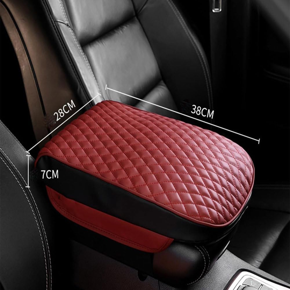 Armlehnen Polster Auto für MG Astor/Gloster/GT /MG3 /MG4 /MG5 /MG6 /One/TF/ZR/ZS/ZT, Car Armrest Box Pad Leather wasserdichte Center Konsole Abdeckung Armlehne Box Matte,C White