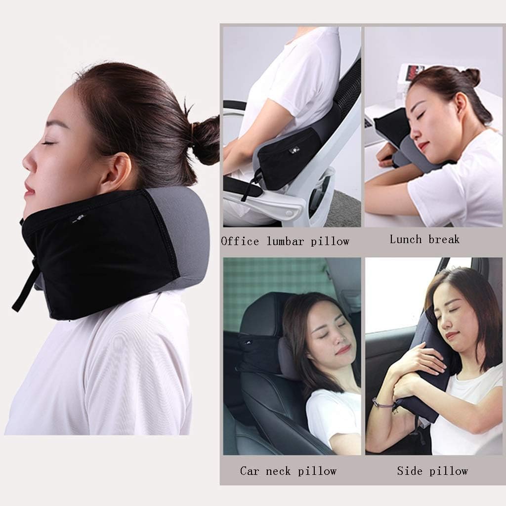 Travel Pillow Foam Pillow, Comfortable & Breathable Cover, Ergonomic Design Soft Full Neck Chin Support Adjustable