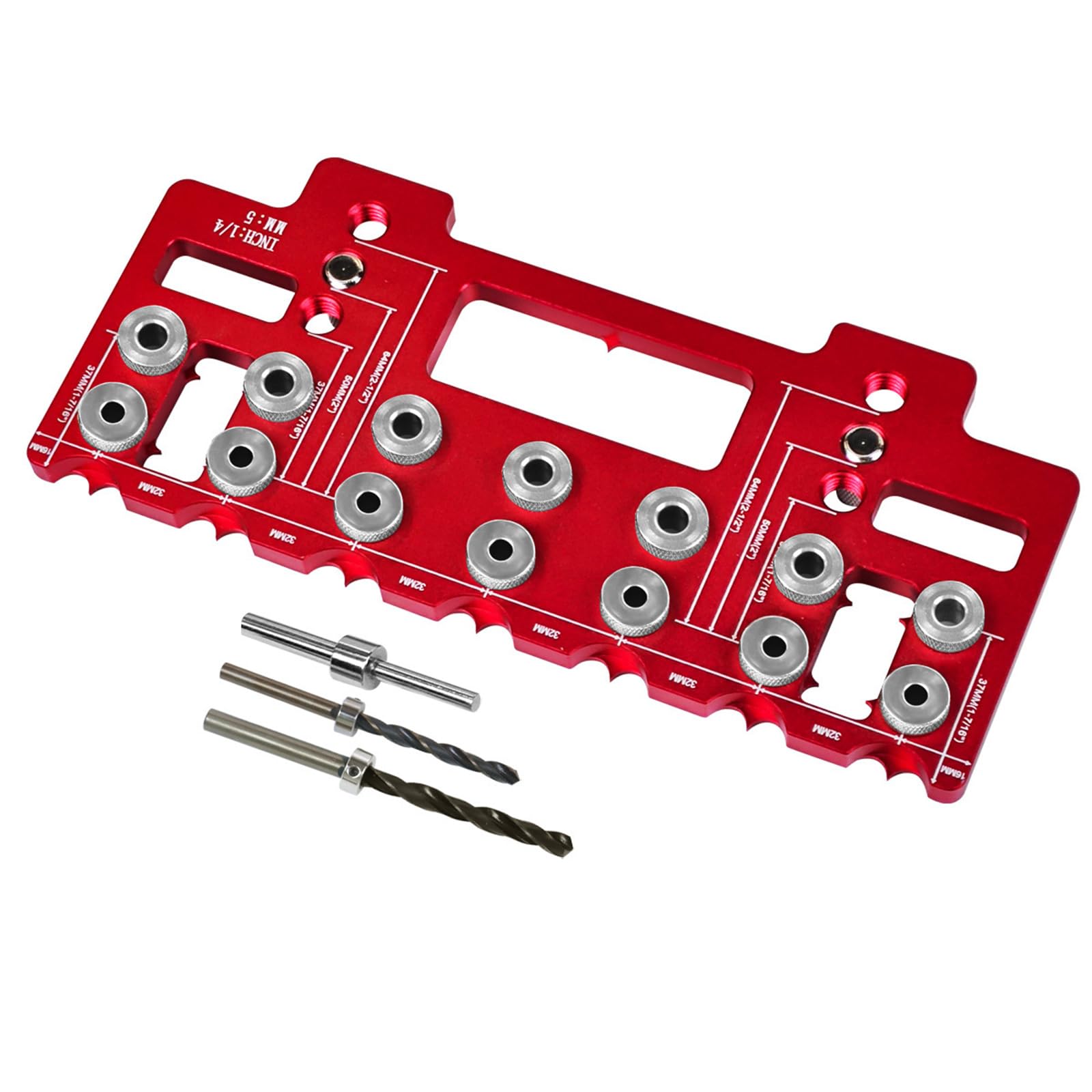 Tsophreniq Red Cabinet Hardware Jig Aluminum Shelf Pin Drilling Templates Woodworking Tool Cabinet Hinges Drill Guide Mounting Templates