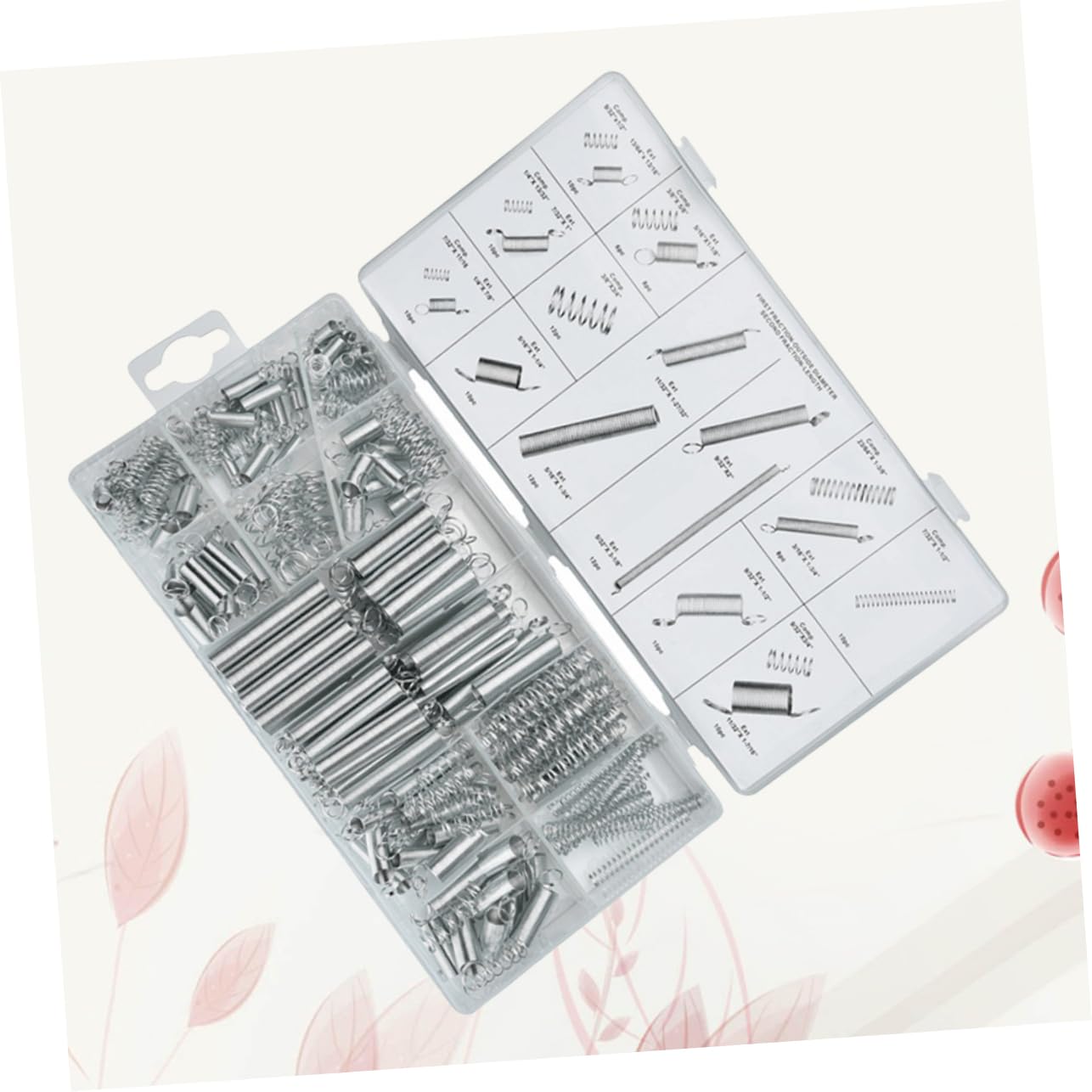 200pcs Galvanized Spring Set Assorted Spiral Spring Kit Tension Pressure Heavy Duty for Engines Appliances Electronics