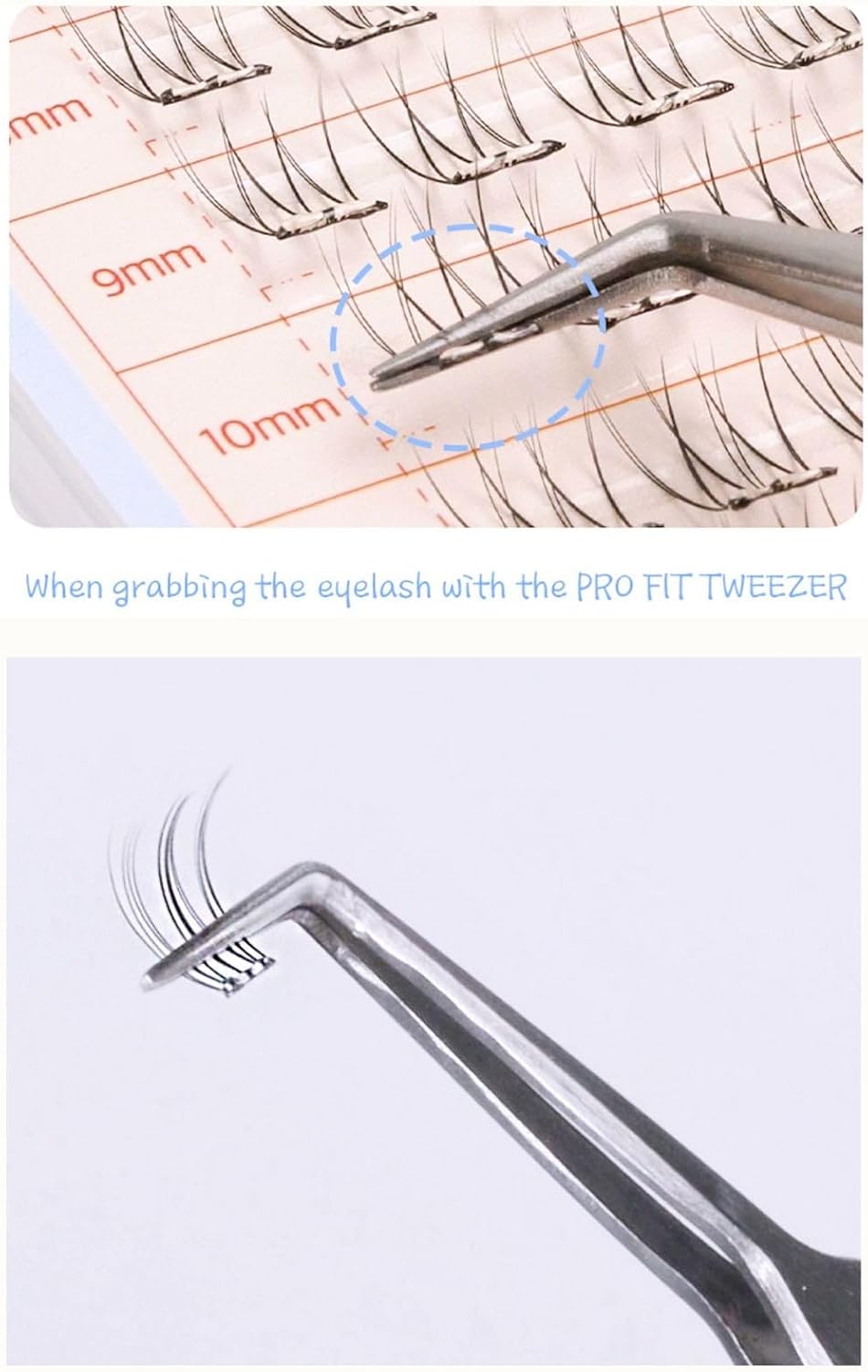 CORINGCO Toktok Hara Pro Fit Stainless Tweezer, Perfect for No Glue False Eyelashes