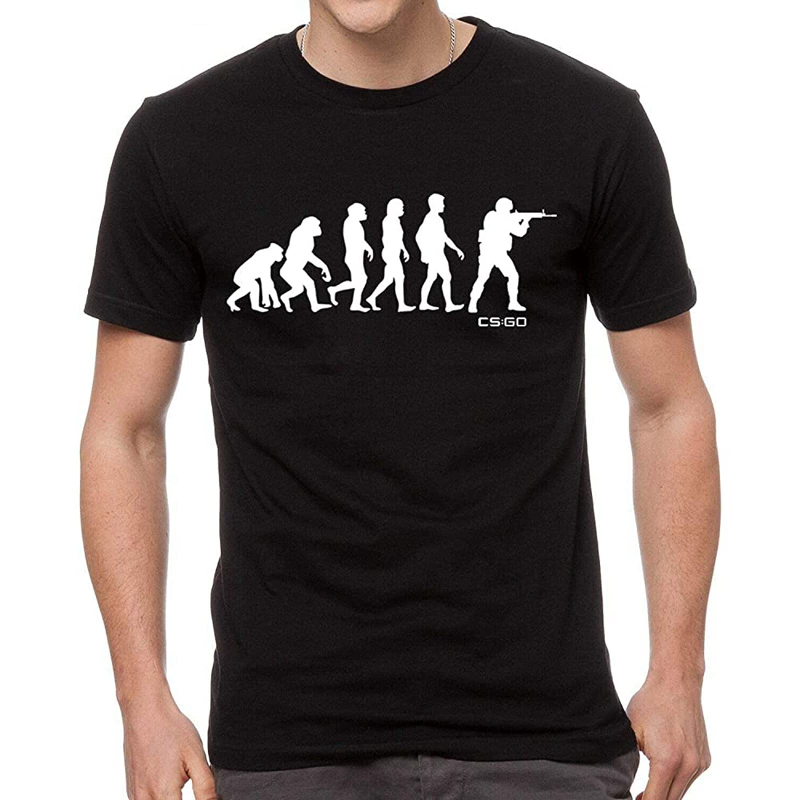 Counter Strike Global Offensive Player Darwin Evolution Cs Go Men's T-Shirt Black Unisex Tee M