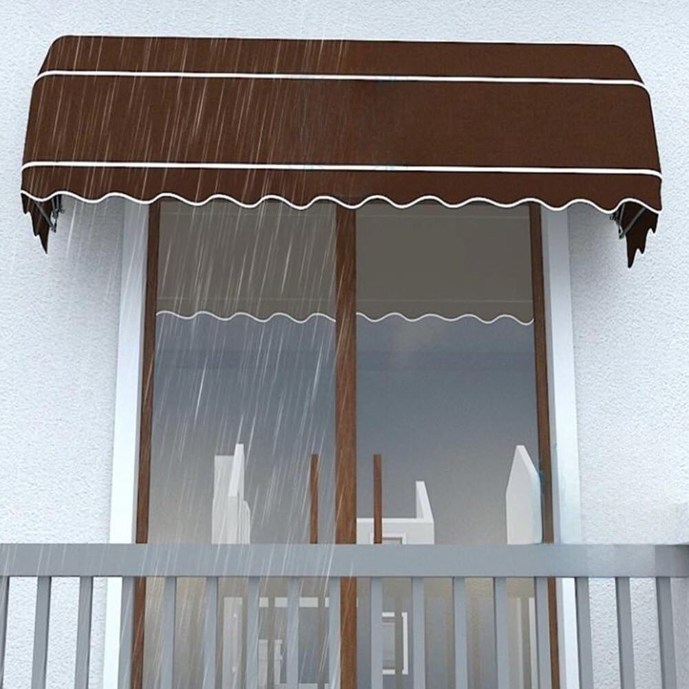 Ning rétractable pour portes - Design incurvé - Protection UV et imperméable - Idéal pour les cafés, les restaurants et les magasins (jaune, 125 x 45 x 45 cm)