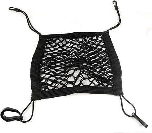 Miniatura 2 de MicTuning Bolsa de almacenamiento de malla para asiento de auto con cuatro ganchos para colgar y soporte para equipaje evita que niños o mascotas te