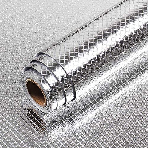 Sarth Enterprise Kitchen Sheets for Shelves Waterproof Cupboard mats roll for Wardrobe Anti Slip mat for Kitchen Cabinet Shelf Liners Sheet roll for Floor Platform Fridge (Diamond Foil Sticker)