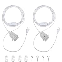 Vista 8 de Cable de luz colgante – Bombilla colgante de 10 pies con cable de enchufe – Paquete de 2 cables de lámpara E26 con cable de extensión negro, cable