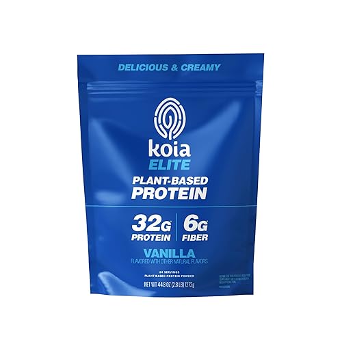 Koia Proteína Basada en Plantas Elite en Polvo, Vainilla, 32g de Proteína, 4g de Azúcar, 6g de Fibra Prebiótica, Pre y Post Entrenamiento, 21
