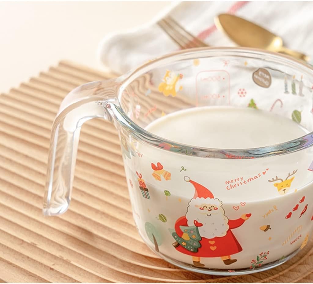 Glass Measuring Cup With Scale Milk Cup High Temperature Resistant Household Kitchen Baking Beaten Egg Cup Measuring Water Cup Cups (Color : Yellow, Size : 500ML) (Yellow 500ML)