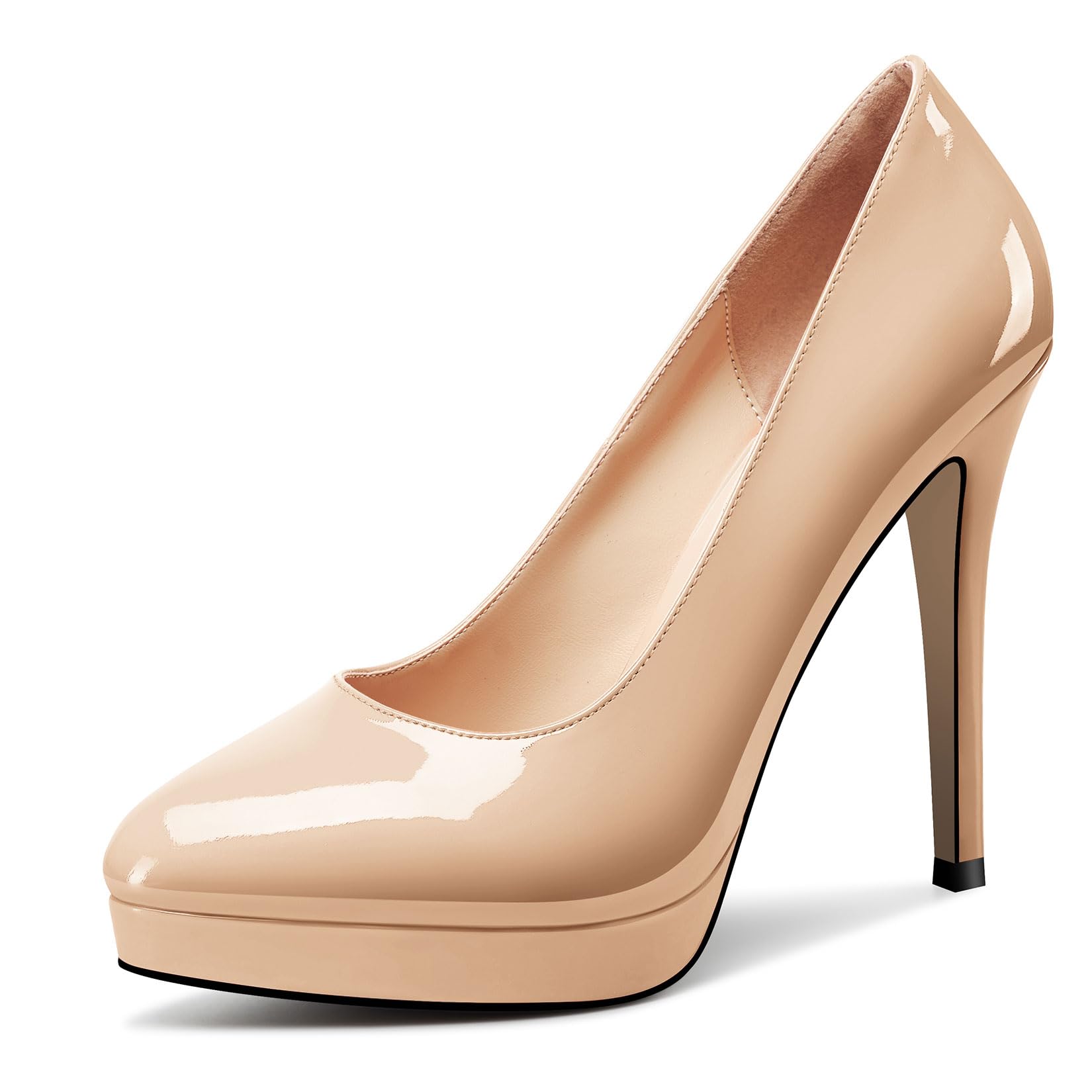 Castamere Womens High Heels Platform Pumps Slip-on Stilettos 12CM Heel Office Dress Shoes