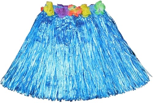 Falda corta de hierba hawaiana para niños, falda corta de pasto de plástico, falda colorida de hierba hula para fiesta en la playa