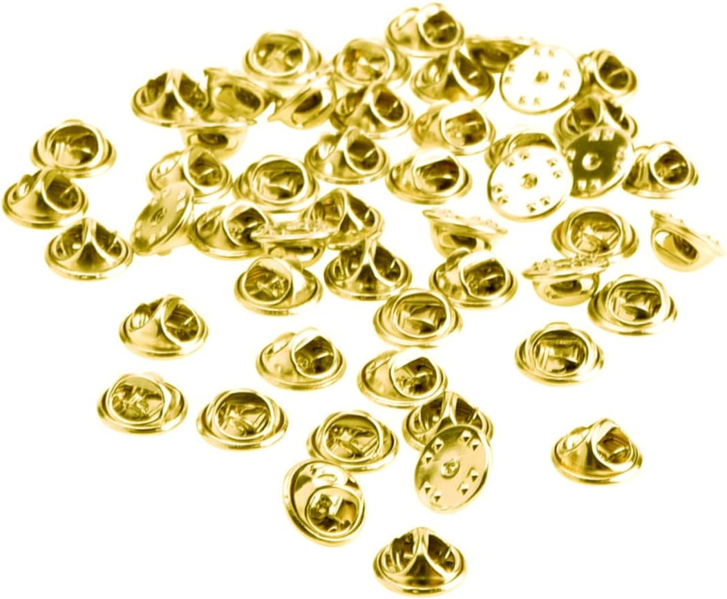 Tofficu 600pcs Silver Lapel Pin Backs Brass Clutch Badge Insignia Clutches Pin Backs Replacement for Tie Tacks