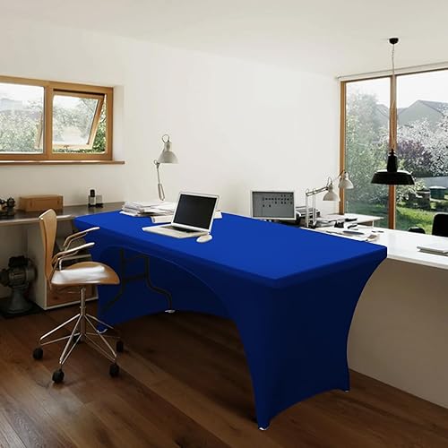 Miniatura 4 de ABCCANOPY - Funda elástica para mesa (6 pies) Mantel de poliéster de más de 30 colores, ajustado, de licra, elástico, con parte trasera abierta.